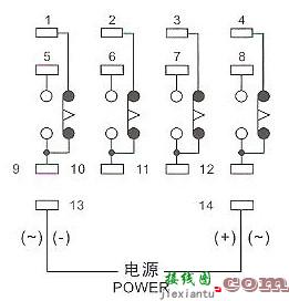 中间继电器底座接线图  第1张