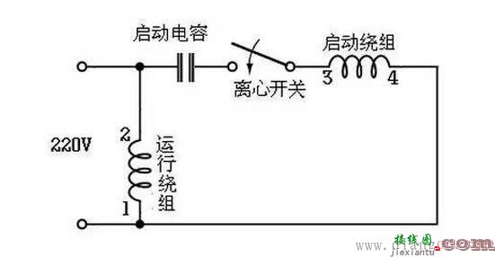 220V交流单相电机启动方式和接线图  第2张