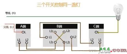 多地控制一盏灯开关安装接线方法图解  第10张