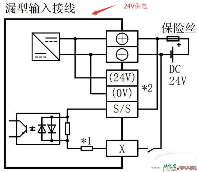 三菱PLC源型漏型接线区别  第4张