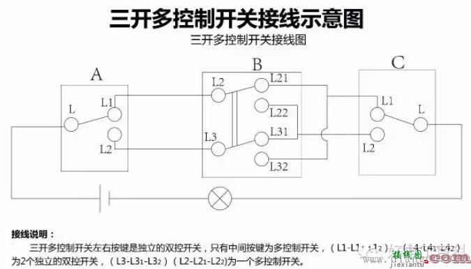 单控开关接线图_双控开关接线图_三控开关接线图_家装常见开关接线图  第3张