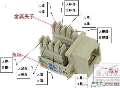 电脑网线接线图_网线接线盒接法图解  第1张