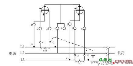三相三线式和三相四线式电度表经电流互感器接线原理图  第2张