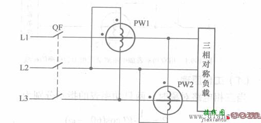 用两只单相有功功率表测量三相无功功率的接线图  第1张