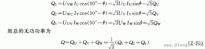 三相有功功率和无功功率的测量接线图和相量图  第7张