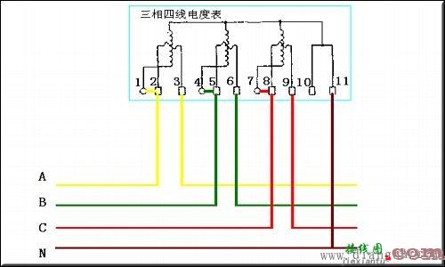 三相电表接线图_三相四线电表接线图  第3张