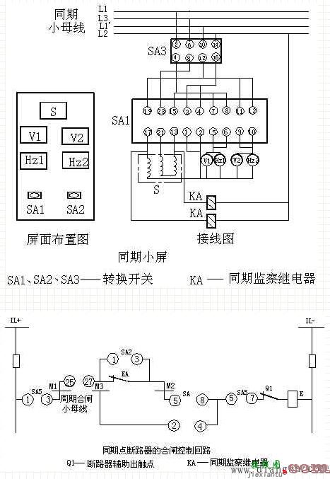 手动准同期的接线原理  第3张