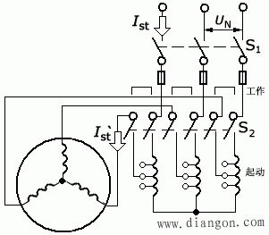 自耦变压器降压起动接线图  第1张
