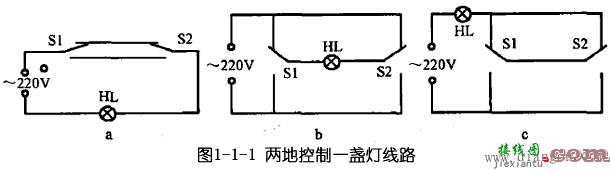 两地控制一盏灯_三地控制一盏灯_四地控制一盏灯_五地控制一盏灯接线图  第1张