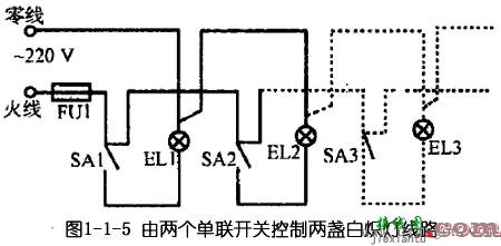 两地控制一盏灯_三地控制一盏灯_四地控制一盏灯_五地控制一盏灯接线图  第5张