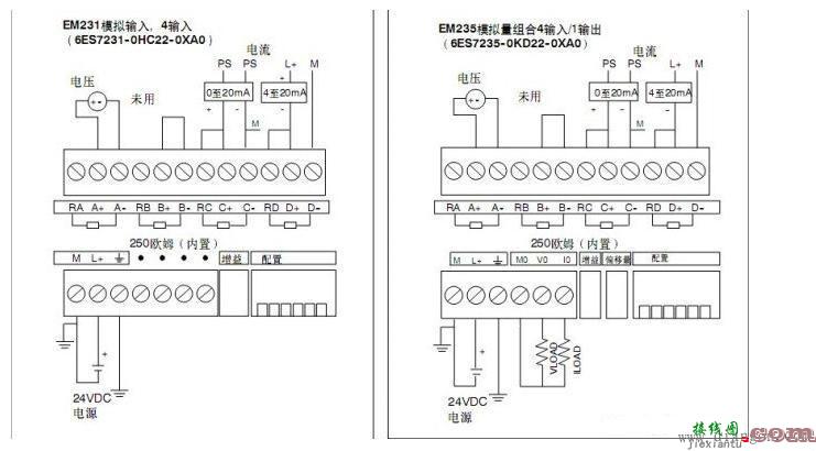 模拟量传感器与西门子PLC模拟量模块的接线  第1张