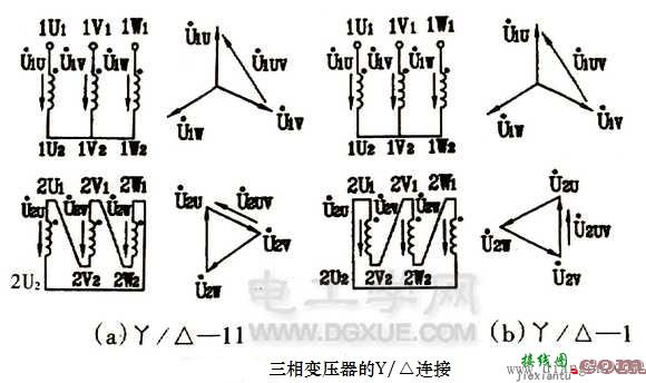 电力变压器的星形连接、三角形连接方式接线  第4张