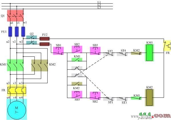 电动机正反转自动循环控制线路图解  第2张