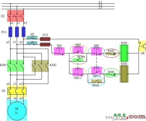电动机正反转控制线路原理图解  第3张