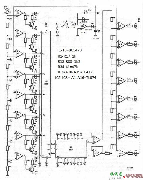 使用 LED 自动调节电压表电路  第1张