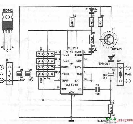 MAX712、MAX713快速充电器电路图  第1张