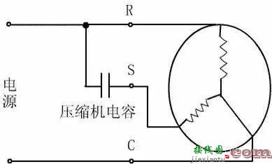 空调压缩机电容接线图，空调压缩机电容接线图片  第1张