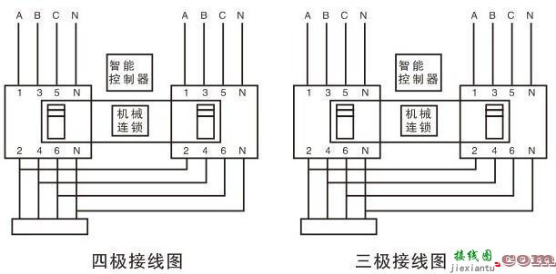 转换开关接线图，转换开关接线图及接法  第3张