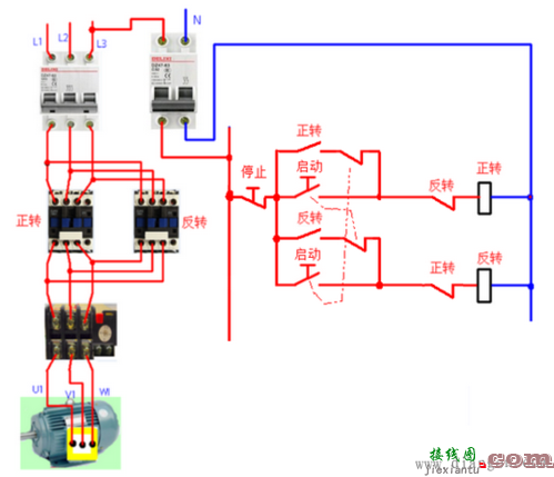电动机正反转，电动机正反转控制电路图  第5张