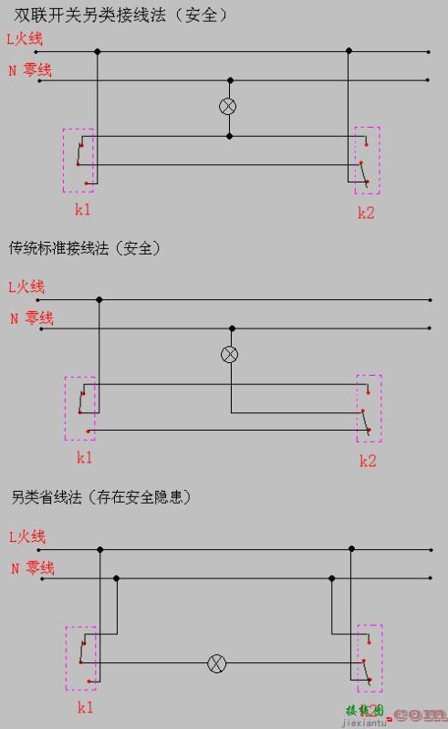 双联开关，双联开关正确接线图  第3张