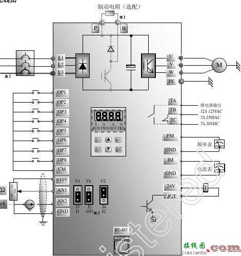 变频器的接线图，plc与变频器的接线图  第7张