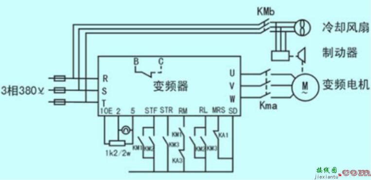 三相电机变频器接线图，三相电机变频器接线图解  第3张