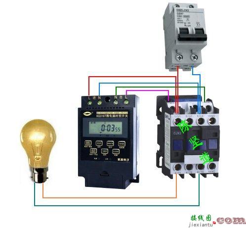 时控开关接触器接线图，时控开关接触器接线图解  第1张