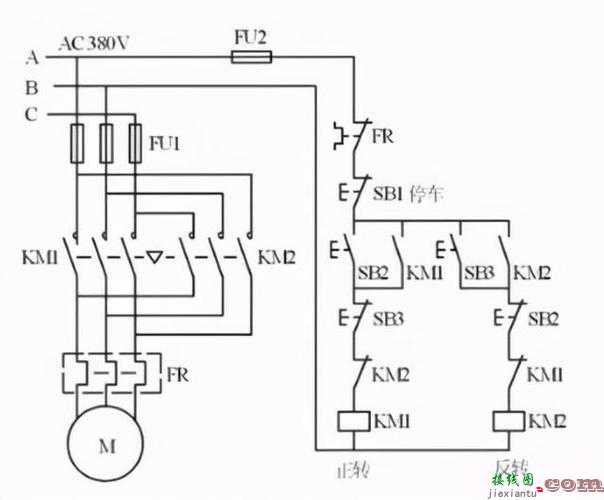 三相电动机正反转接线图，三相电动机正反转接线图 实物  第5张