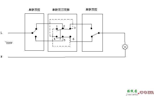 双控开关接线图实物图，公牛双控五孔开关怎么接线  第1张