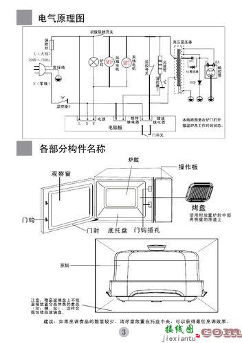 微波炉电路原理图，微波炉高压部分接线图  第1张