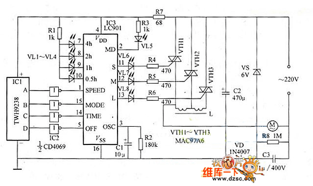 遥控电风扇电路图，遥控电风扇电路图原理图讲解  第3张