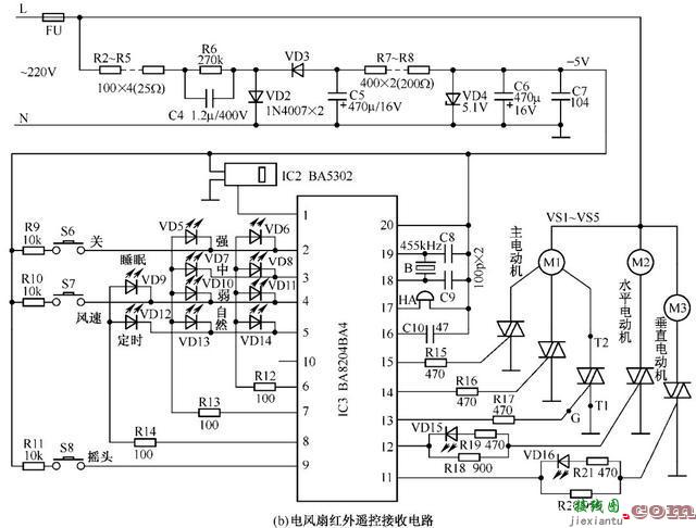 遥控电风扇电路图，遥控电风扇电路图原理图讲解  第5张