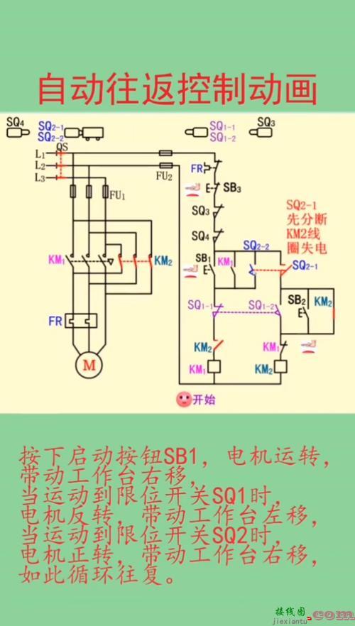 自动往返控制电路图，自动往返控制电路图及工作原理  第1张