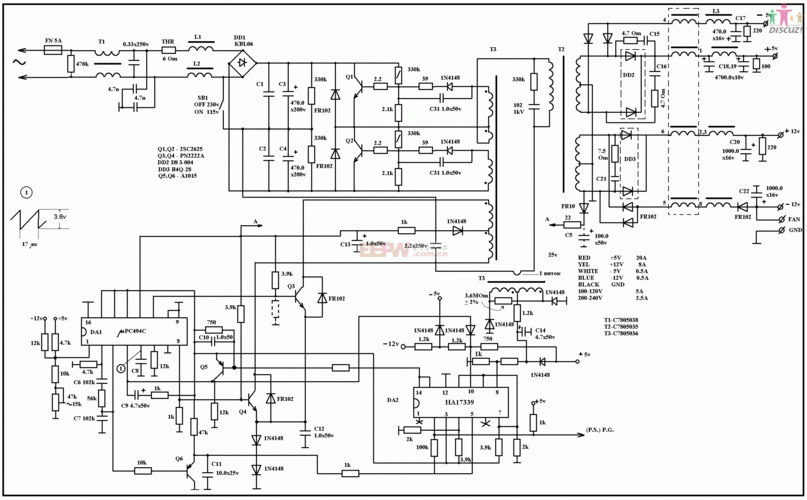 电脑电源电路图，电脑电源原理图详解  第5张