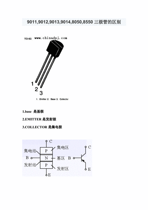 8550三极管引脚图，8550引脚图与电路图  第1张