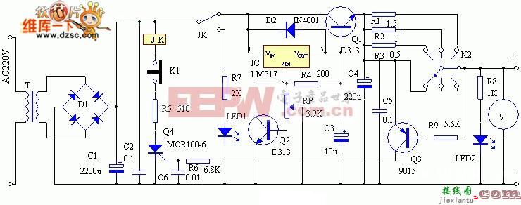 可调稳压电源电路图，lm317可调稳压电源电路图  第5张