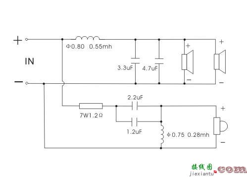 音箱分频器电路图，音箱分频器电路图片  第1张