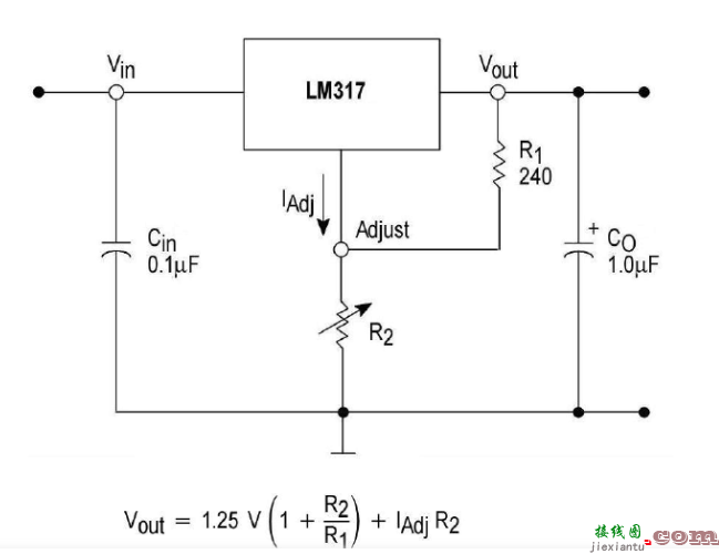 lm317稳压电路，lm317稳压电路图  第3张