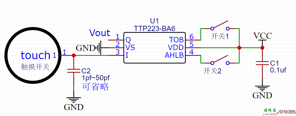 ttp223，ttp223触摸开关电路图  第7张