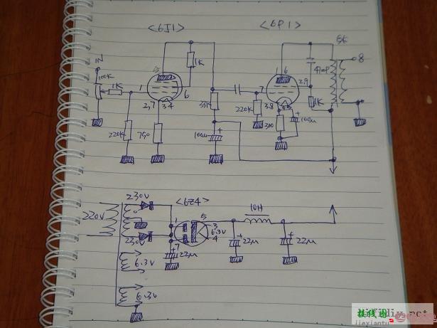 6p1电子管功放电路图，6c12电子管功放电路图  第3张