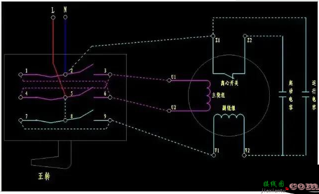三相倒顺开关6点接线图-倒顺开关6点原理图  第23张