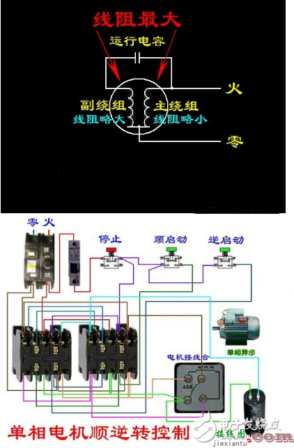 吊扇电容接法图片-单相电机电容接线图  第13张