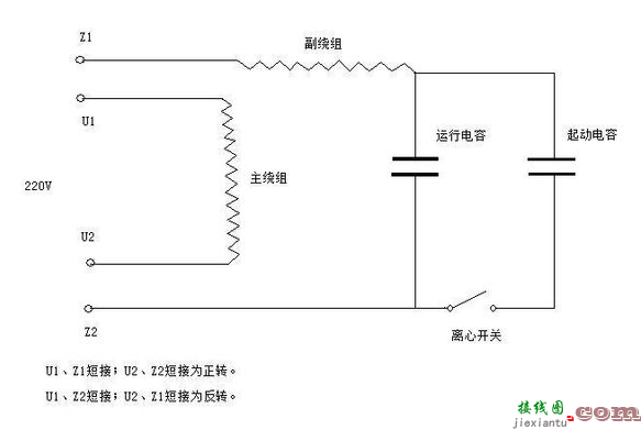 吊扇电容接法图片-单相电机电容接线图  第22张