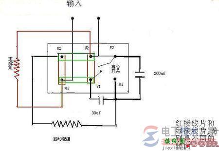 单相双电容电动机接法-单相电机电容接线图  第21张