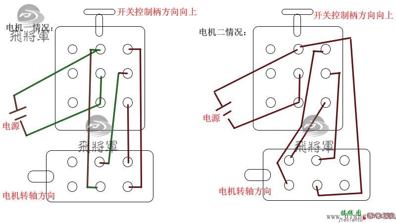 380v6孔倒顺开关接线图-220v倒顺开关怎么接线  第15张