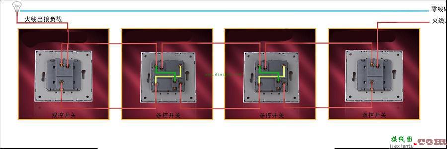 三开单控面板接线图解-三开开关接线图实物图  第3张