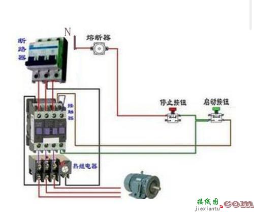 接触器接线图220伏-220v接触器按钮接线图  第1张