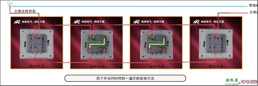 三开关控一盏灯接线图-三个开关控制一个灯接线图  第4张