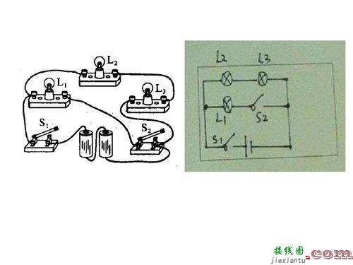 并联电路图图片-两个灯泡串联接线图  第3张