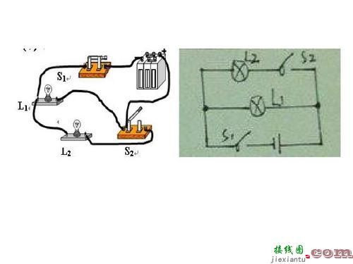 并联电路图图片-两个灯泡串联接线图  第2张